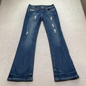 Cowgirl Tuff Bootcut Jeans Size 29x33 "Ain't My Day To Care"